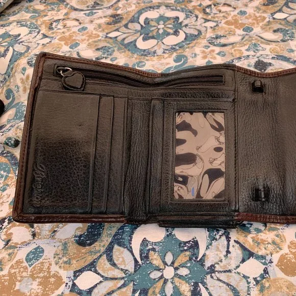 BRIGHTON Leather/Straw woven purse with 1 BRIGHTON leather wallet - Picture 11 of 16